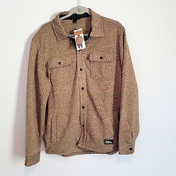 Eddie Bauer Men's Sweater Fleece Shirt Jacket Turkish Coffee Size Small NWT - Picture 1 of 8